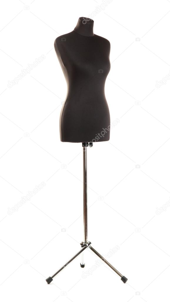 empty black mannequin isolated on white