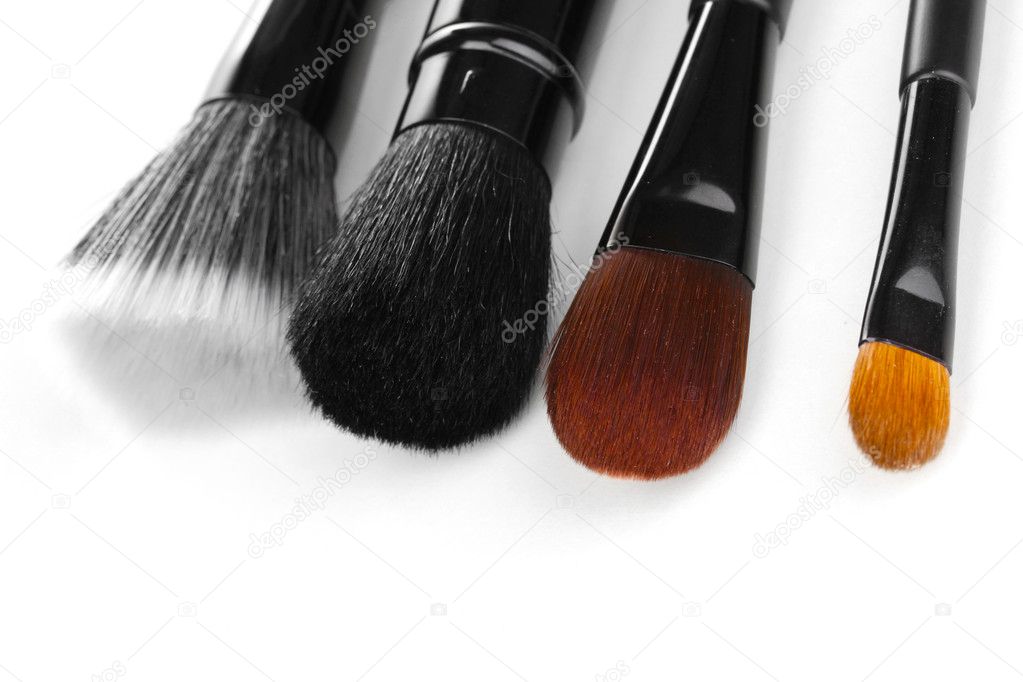 Cosmetic brushes isolated on white