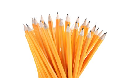 Kurşun kalemler beyaza izole edildi