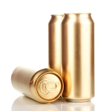 Altın kutular üzerinde beyaz izole