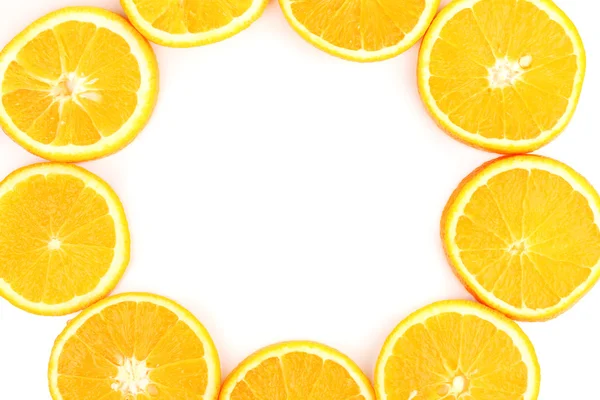 Orangen aus nächster Nähe isoliert auf weiß — Stockfoto