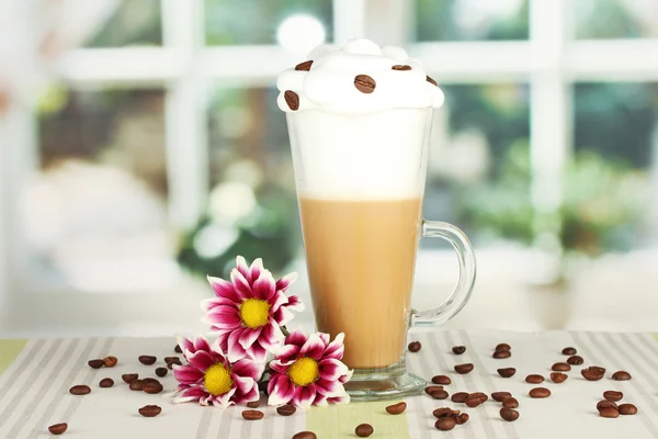 Glass of fresh coffee cocktail on the table — Stock Photo, Image