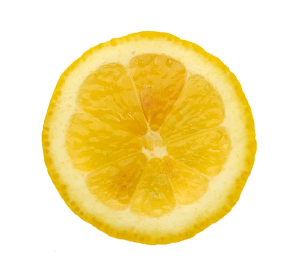 Rebanada de limón aislado en blanco — Foto de Stock