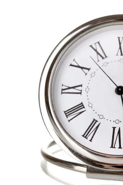Clock close-up isolated on white — Stock Photo, Image