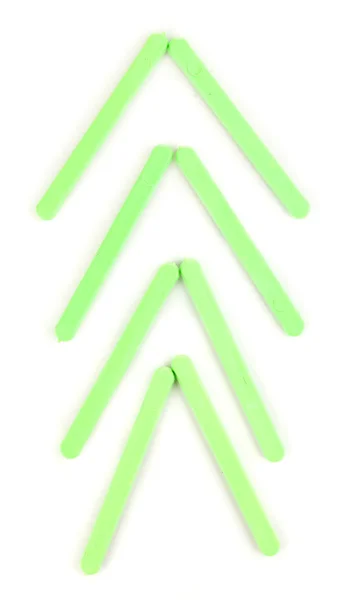 Color counting sticks formed Christmas tree isolated on white — Stock Photo, Image