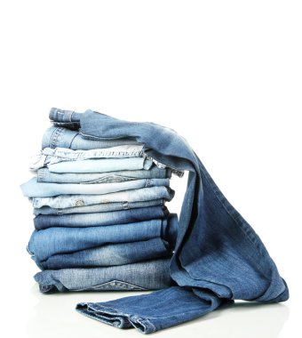 çok farklı kot üzerinde beyaz izole