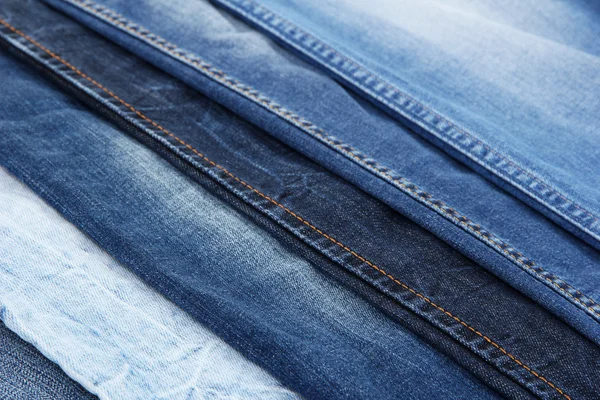 Many jeans closeup — Stock Photo, Image