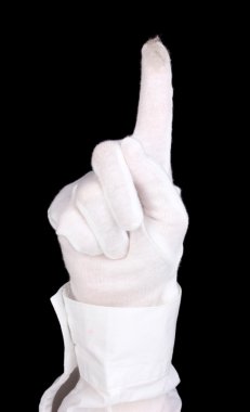 Denetçi el üstünde siyah izole temizlik kontrol