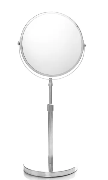 Στρογγυλή Τράπεζα καθρέφτη που απομονώνονται σε λευκό — Φωτογραφία Αρχείου
