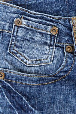 Mavi jeans cebinde closeup ile