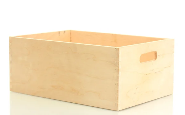 Cajón de madera vacío aislado en blanco — Foto de Stock