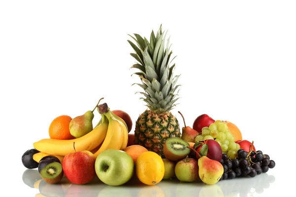 Assortment of exotic fruits isolated on white Stock Photo