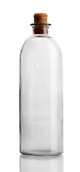 Tom flaska, isolerad på vit Royaltyfria Stockbilder