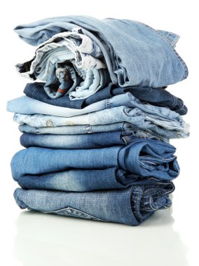 çok farklı kot üzerinde beyaz izole