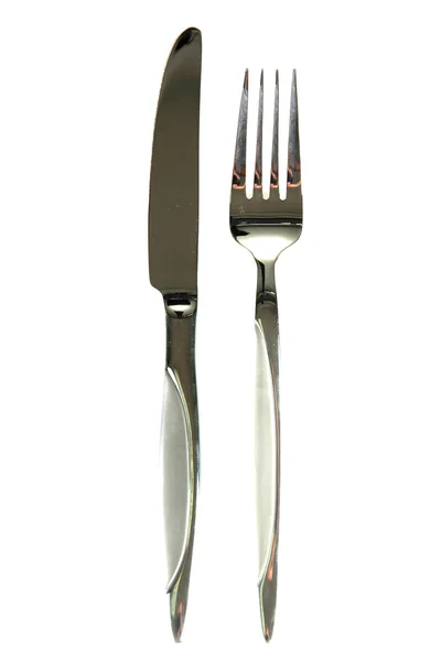 A set of knif and fork isolated on white — Stock Photo, Image