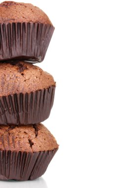 Taze çörekler beyazda izole edilmiş.