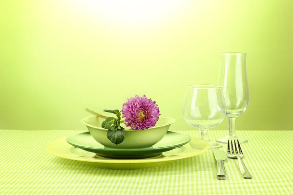 Table setting on bright background close-up — Stok fotoğraf