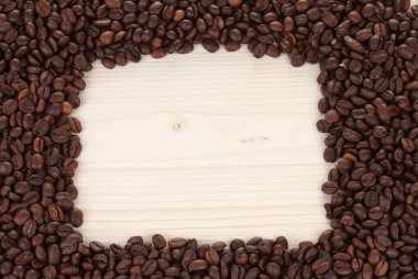 kahve çekirdekleri ahşap zemin çerçeve