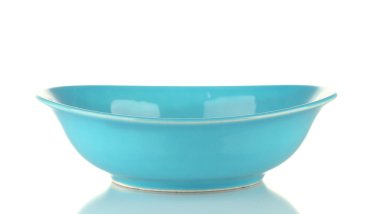 beyaz izole mavi boş kase