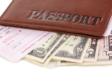 pasaport ve bilet yakın çekim