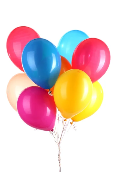 Bunte Luftballons isoliert auf weiß — Stockfoto