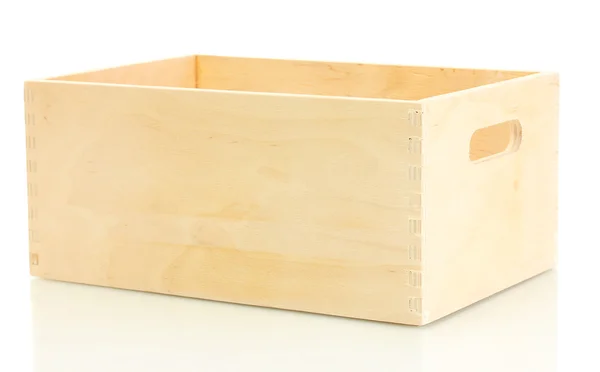 Cajón de madera vacío aislado en blanco — Foto de Stock