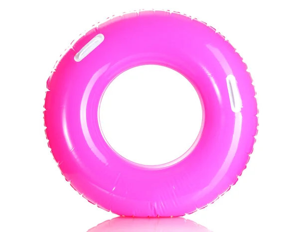 Pink life ring isolated on white — Stock Photo, Image