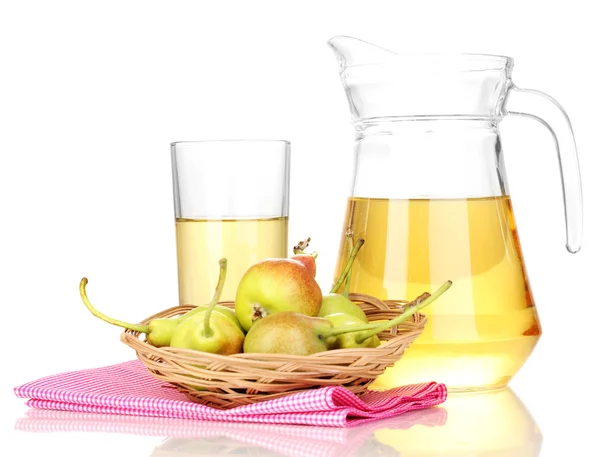 Hertogin drankje met peren in mand geïsoleerd op wit — Stockfoto