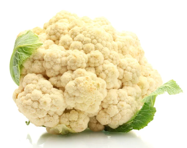 Coliflor fresca aislada en blanco — Foto de Stock