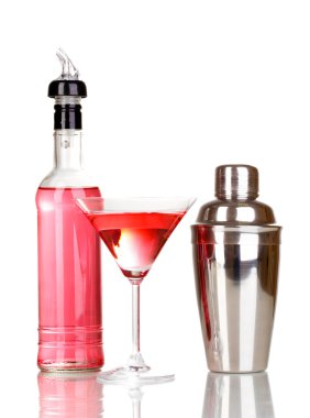 beyaz izole lezzetli pembe kokteyl