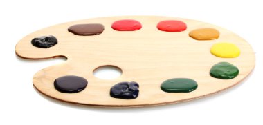 ahşap sanat palet üzerinde beyaz izole boya ile