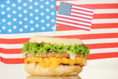 Amerikan bayrağı lezzetli sandviç