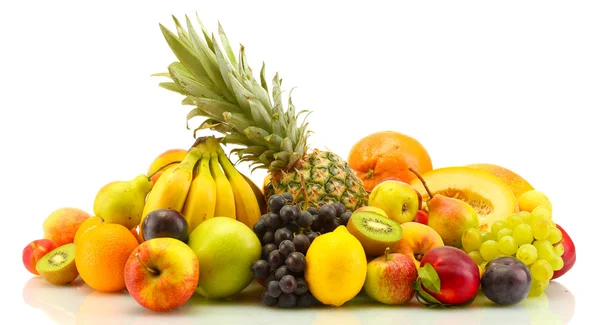 Assortment of exotic fruits isolated on white — Stock Photo, Image