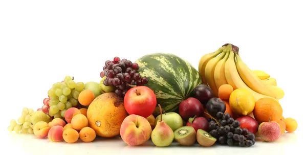 Assortment of exotic fruits isolated on white — Stock Photo, Image