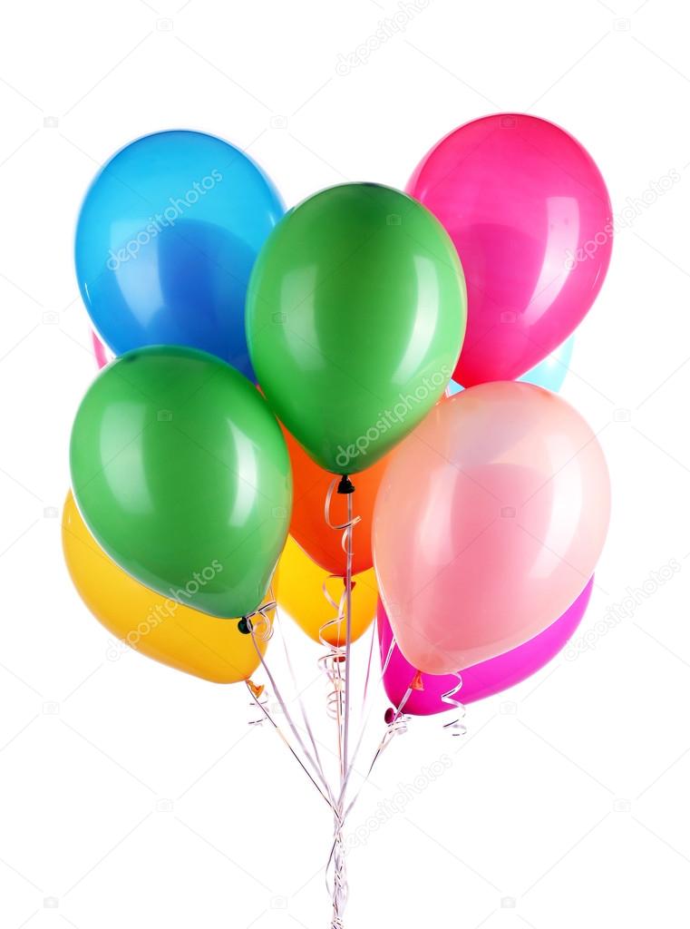 Colorful balloons isolated on white