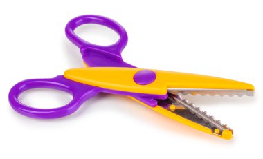 Colorful zigzag scissors isolated on white clipart