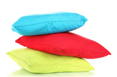 Bright color pillows isolated on white