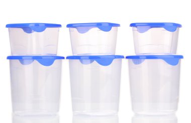 plastik üzerinde beyaz izole besin konteynerler