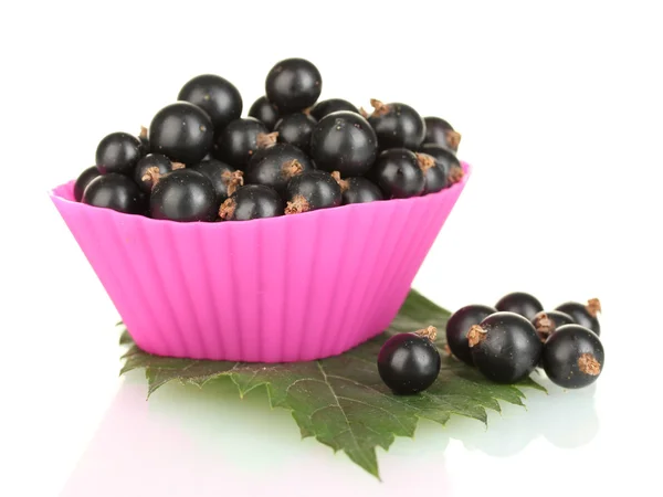 Fresh black currant in silicone mold isolated on white — Stock Photo, Image