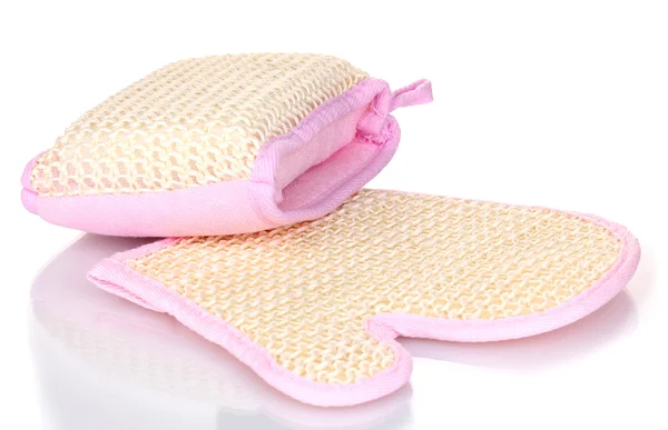 Sponges for bathing isolated on white — Stock Photo, Image