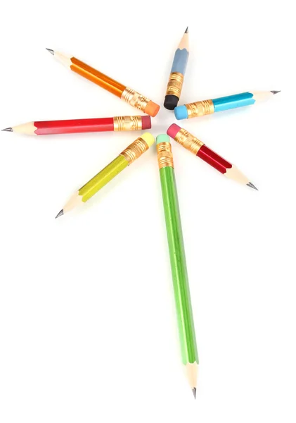 Crayons de plomb isolés sur blanc — Photo