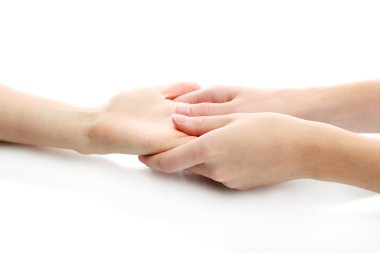 el masajı, üzerinde beyaz izole