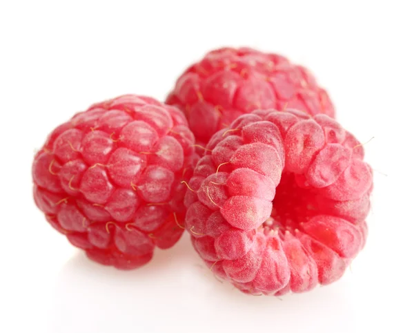 Ripe raspberries isolated on white — Stock Photo, Image