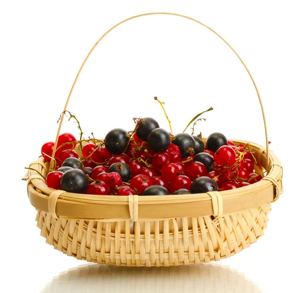 Спелые ягоды в корзине изолированы на белом — стоковое фото