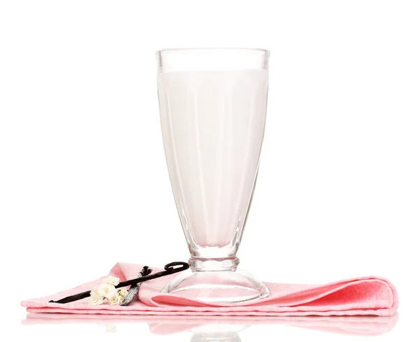 Vanilla milk shake isolated on white — Stock Photo, Image