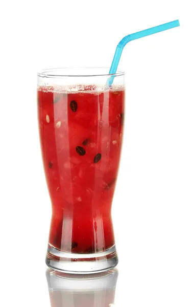 Ett glas färsk vattenmelon juice isolerad på vit — Stockfoto