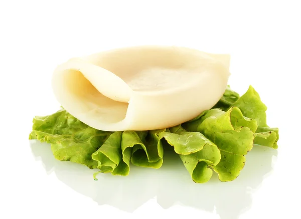 Főtt tintahal saláta elszigetelt fehér — Stock Fotó
