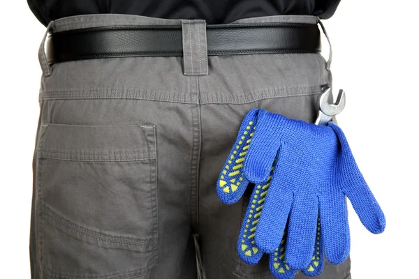 Guantes e instrumentos en el bolsillo trasero —  Fotos de Stock