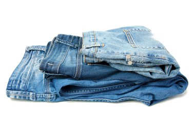 birçok moda mavi üzerine beyaz izole kot pantolon