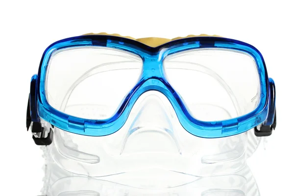 Μπλε κολύμπι γυαλιά απομονωθεί σε λευκό — Φωτογραφία Αρχείου